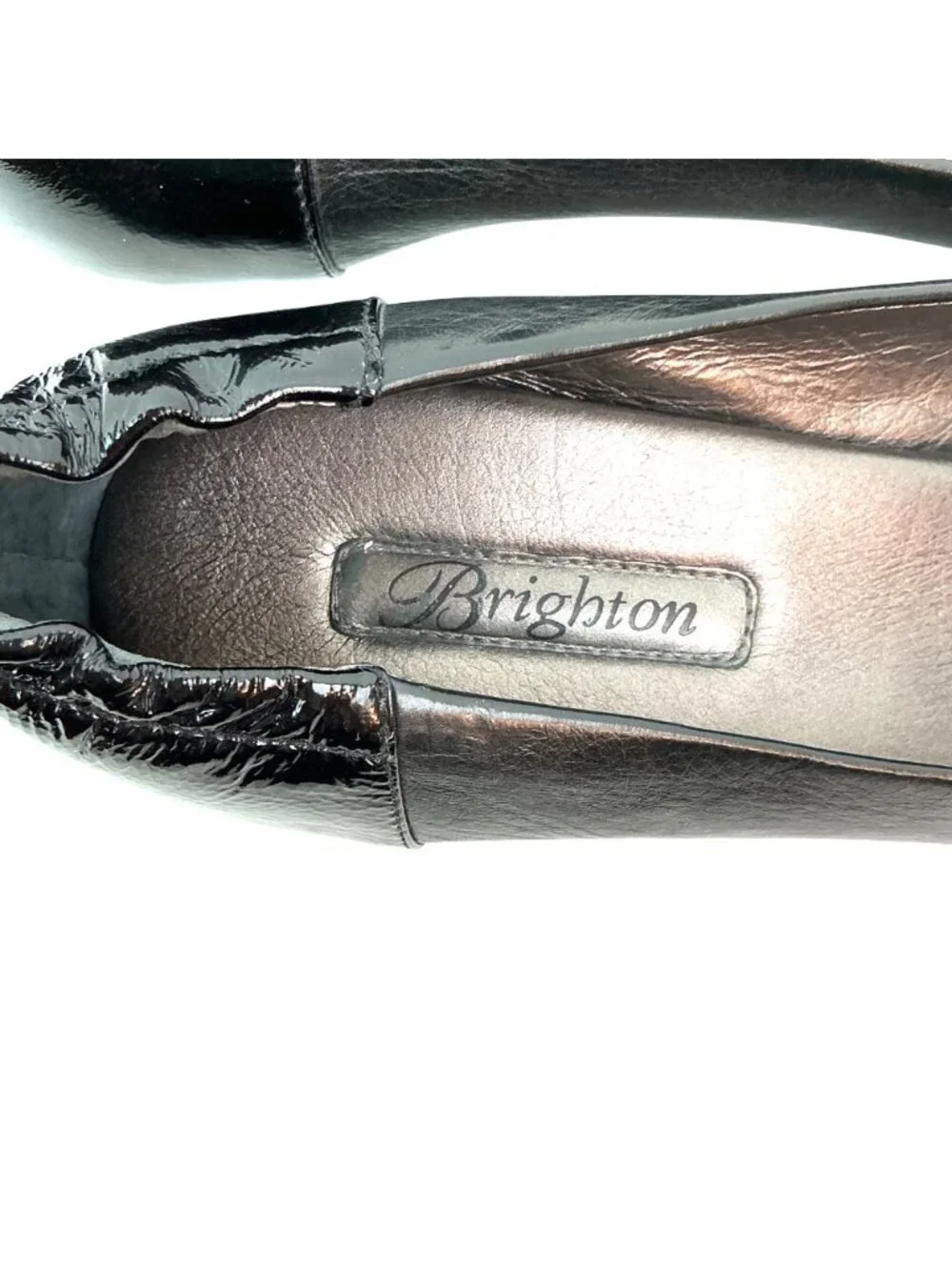 Brighton Marci Medallion Leather Kitten Herl Pumps Womens 9M Black Bench Made In